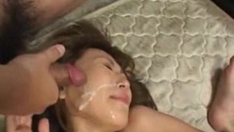 Pretty Japanese Mature's Cunt Creampied