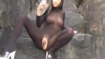Fucking Outdoors in a Bodystocking