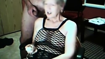 Blonde busty granny shows of on webcam