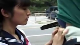 Japanese Blows in Public Cum in Mouth