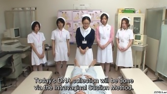 JAV CMNF group of nurses strip naked for patient Subtitled