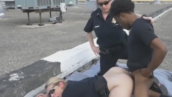 Busty cop banged by black dude