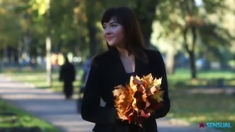 Romantic cutie Katty Blessed enjoys some good autumn analfuck
