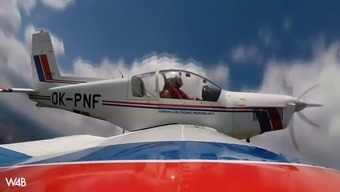 flying on a two-person airplane make connie carter so horny that masturbates