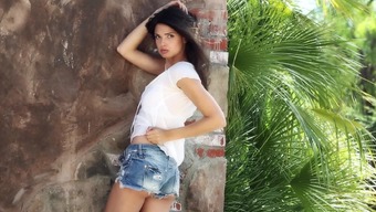 Model with long legs boasts about her beauty and sexuality