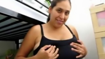 LATIN GIRL WITH HUGE MILKY BOOBS GETTING THEM SUCKED