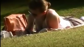 Areola in the park downblouse wolter