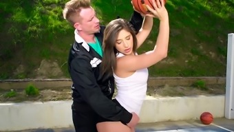 Hot teen gets fucked by her coach after a basketball training
