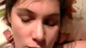Drunk chick sucks and gets facialized
