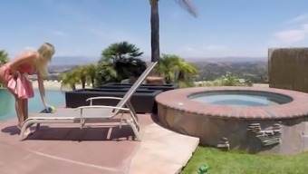 SpyFam Step sister Alexis Adams caught step brother spying by the pool