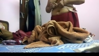 Chubby indian woman dressing