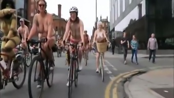 Big tits naked bike ride