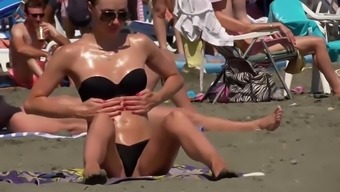 Pussy slip from arousing bikini