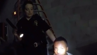 Busty police officers have interracial threesome with a big black cocked stud