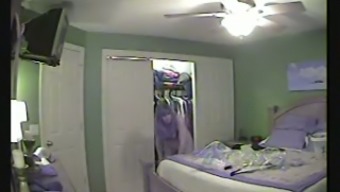 Hidden cam of my wifey putting on some clothes in our bedroom