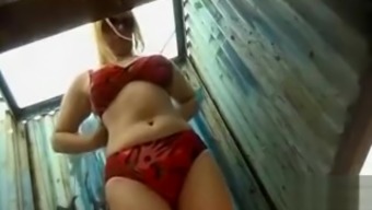 Bikini babes in voyeur changing cabin video