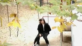 Sex on the swingset with a Korean coed girl