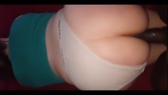 PAWG in white panty bouncing her phat ass on BBC