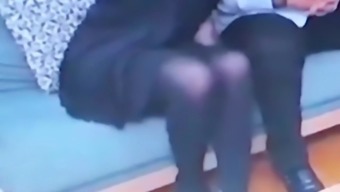 Slut turkish woman in Shiny black opaque tights 