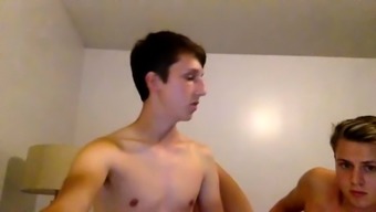 Two beautiful amateur twinks indulge in gay fun on webcam