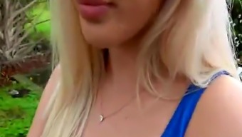 Blonde Mila Marx gladly sucks a strangers cock for cash