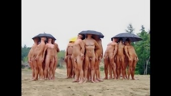 Nudists enjoying  Summer