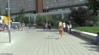 Blonde Teen Paris Naked On Public Streets