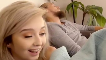 Step Siblings Caught- Creamed StepSis Pussy While Dad Sleeps S9:E2