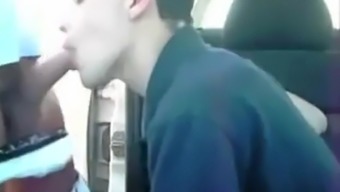 Fucking the twink's face in the gay country country blowjob with twink CIM