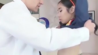 Asian Schoolgirl Eva Yi Throated Before Cowgirl Facial