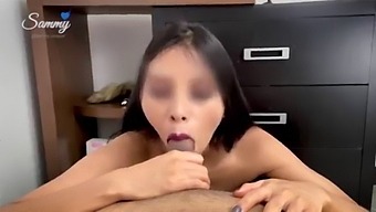 Making my Manager Cum Inside me at Work (while my husband is on the phone) - Spanish talking english subs