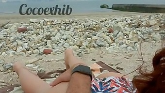 cheating wife gets pussy and ass touched by stranger at beach