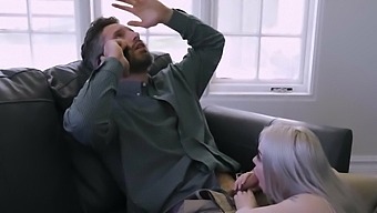 Blonde sucks dick and then spreads legs wide open for stepfather