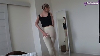 My stepsister caught me with a standing dick and fucked me - Bellamurr 