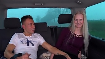 Dicking in the back of a car with blonde Vaky Sly and her man