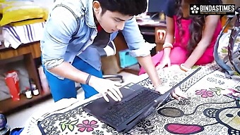 Desi   teen 18+ bhabhi fucked with a laptop service boy for hardcore fucking orgasm Full Movie ( Hindi Audio )