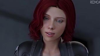 Operation Widow's Web - Black Widow inspects a tiny dick - 3D animation