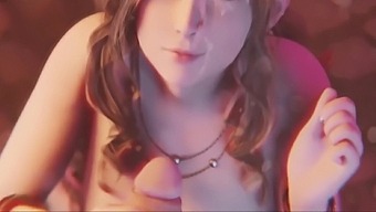 Final Fantasy - Tifa Lockhart in A Hot Threesome Sitting On Face