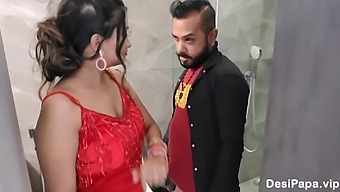 Hot Indian babe sucks cock on honeymoon