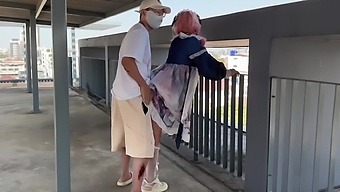 Chinese wife in pink dress gets dominated in public