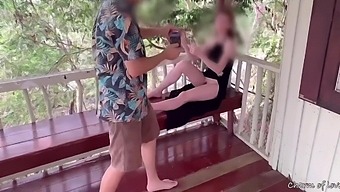 Asian milf gets fucked by photographer in outdoor setting