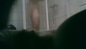Hidden camera captures amateur blonde taking a shower