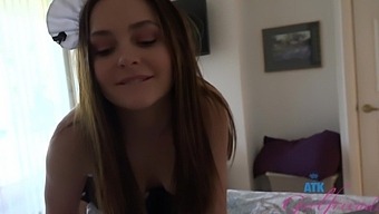 POV video of Aften Opal moaning as her man fingers her tight pussy