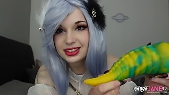 Watch as a German teen uses her crazy alien dildos in a close-up hentai casting