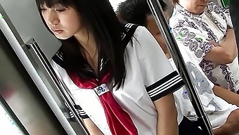 Public group sex in a bus with a young Japanese girl