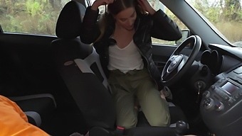 Big booty beauty Eveline Dellai experiences intense pleasure during car sex