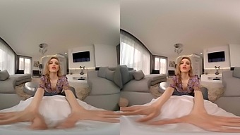 Polish girl Jayla gives a handjob and a footjob in VR