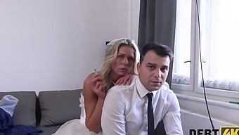 A smoking hot blonde bride gets fucked by her father-in-law before her big day