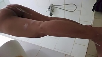 Spy cam footage of Asian model's shower and bath