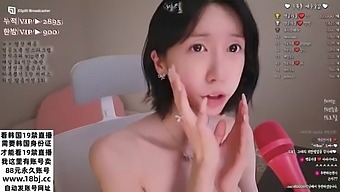 Korean beauty hostess pleasures herself in live stream, showcasing her derriere, hosiery, and oral skills in Season 20